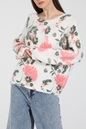 GRACE AND MILA-Γυναικεία πλεκτή μπλούζα GRACE AND MILA DAMIEN εκρού floral